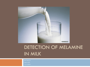 Detection of melamine in milk