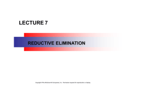 LECTURE 7 REDUCTIVE ELIMINATIONSa