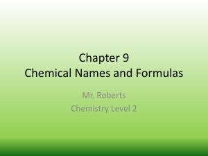 Naming/Writing Compounds Notes