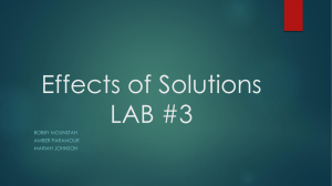 Effects of Solutions LAB #3