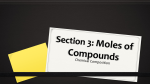 The Molar Mass of Compounds