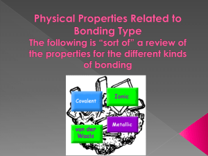 A somewhat review of bonding and characteristics