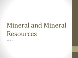 Mineral and Mineral Resources