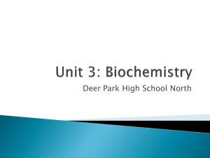 Biochemistry PPT - Deer Park Independent School District