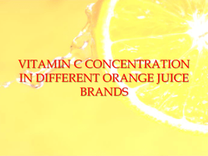 Vitamin c concentration available in market juices