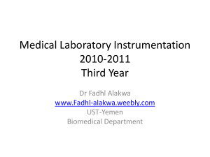 Medical Laboratory Instrumentation 2010-2011 Third Year