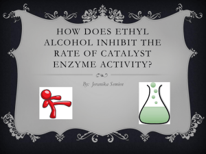 How does ethyl Alcohol inhibit the rate of catalyst - jehs