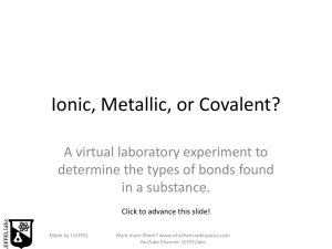 3 Ionic, Metallic, or Covalent Virtual Lab