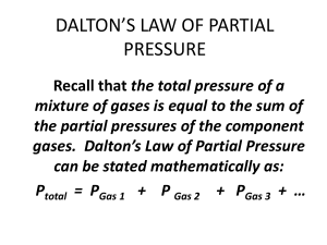 DALTON`S LAW OF PARTIAL PRESSURE