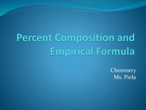 Percent Composition and Empirical Formula