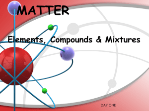 MATTER:Elements &The Periodic Table