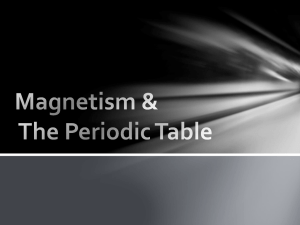Magnetism & The Periodic Table