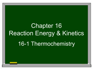 Chapter 17 Reaction Energy & Kinetics