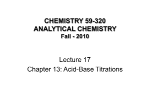 Acid-base titration properties