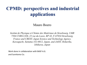CPMD: perspectives and industrial applications