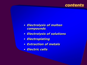 electrolysis of molten compounds