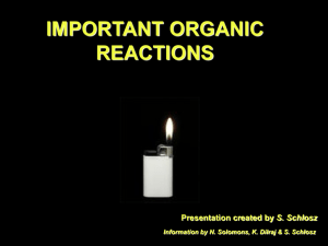 Organic Reactions - Rosebank Progress College