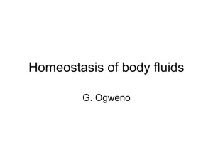 Homeostasis of body fluids