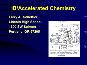 Intro to Chemistry - Portland Public Schools