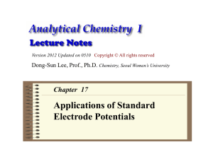 Analytical Chemistry lecture note: Applications of Standard