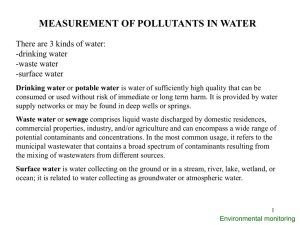 measurement of pollutants in water