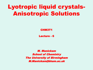 Lyotropic liquid crystals - Chemistry Research
