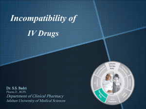 IV drug compatibilities based on the pH