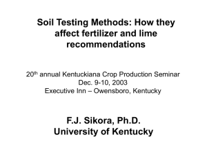 2003 presentation on Soil Test Methods - Soils