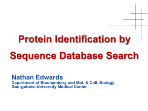 Protein Identification by Sequence Database Search