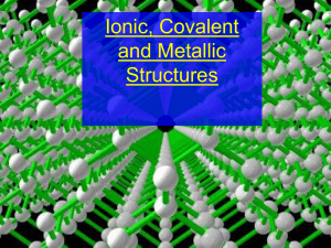 Ionic covalent and metallic Structures