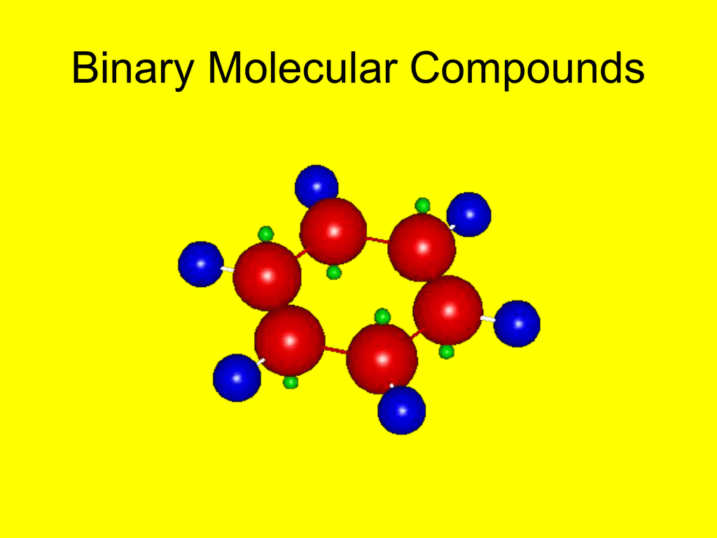 Binary Molecular Compounds And Acids For Posting