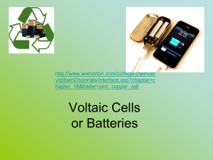 Voltaic Cells - EARJ Chemistry