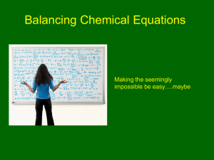 Unit 3 - Section 6.7 Balancing Chemical Equations