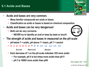 Chapter 5.1 - Acids and Bases