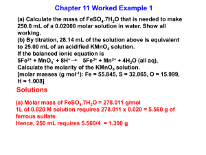 Worked Examples: Chapter 11