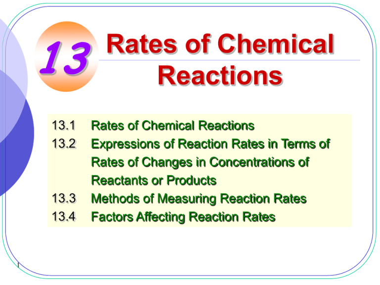 Rates Of Chemical Reactions