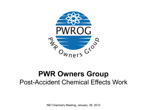 PWROG Post-Accident Chemical Effects Work