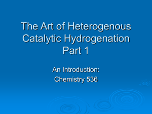The Art of Heterogenous Catalytic Hydrogenation