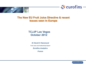 Fall 2012 EU Fruit Juice Directive Presentation