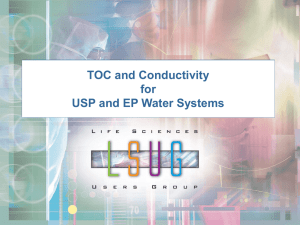 Achieving USP Compliance for PW and WFI Waters