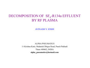 plasma decomposition of halogenated gases used in rpc detectors