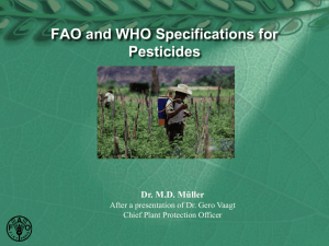 FAO specifications (pesticide formulations & relevant impurities)