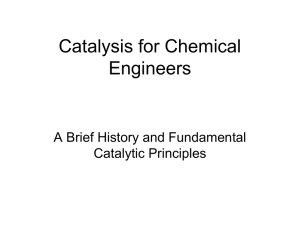 Catalysis for Chemical Engineers