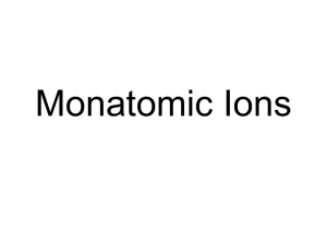 Monatomic ions quizlet