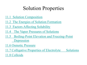 Chapter 11 – Properties of Solutions
