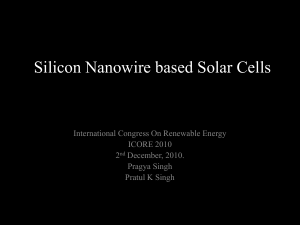 Silicon Nanowire based Solar Cells