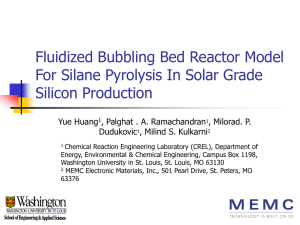 Sylane pyrolysis in fluidized bed 2