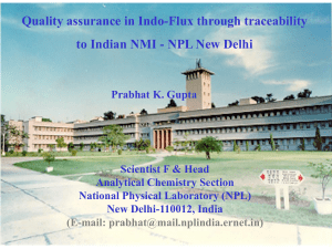 quality assurance in indo-flux through traceability to indian nmi