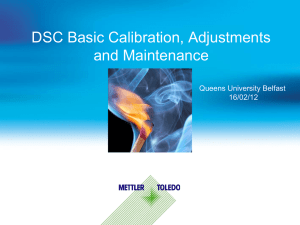 DSC Calibration, Adustment and Maintenance