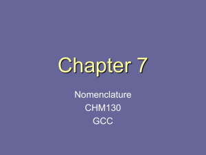 Chapter 7: Chemical Nomenclature